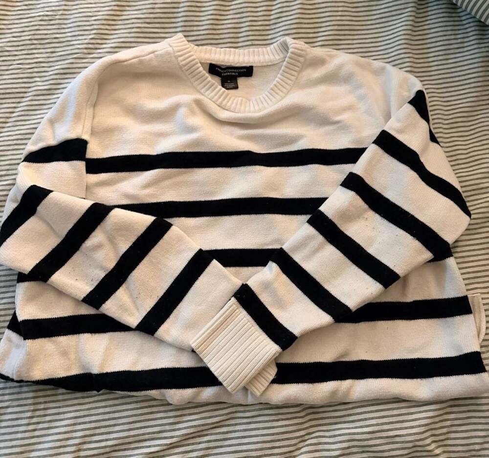 French Connection Essentials Striped Tunic Sweater Size XL